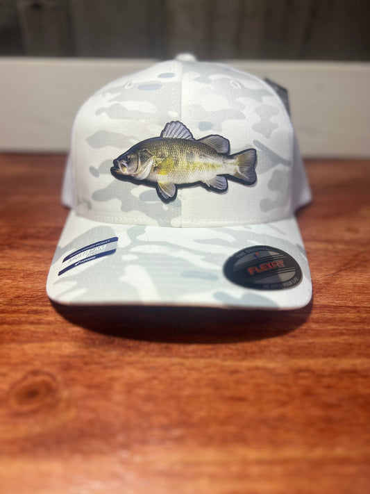 XL bass white camo hat